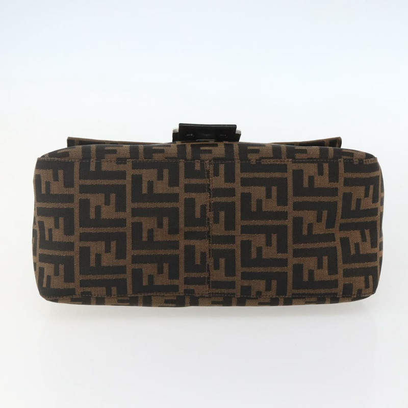 【日本直送】FENDI Zucca帆布Mamma Baguette單肩包 黑色棕色 正品 tb1254V-4