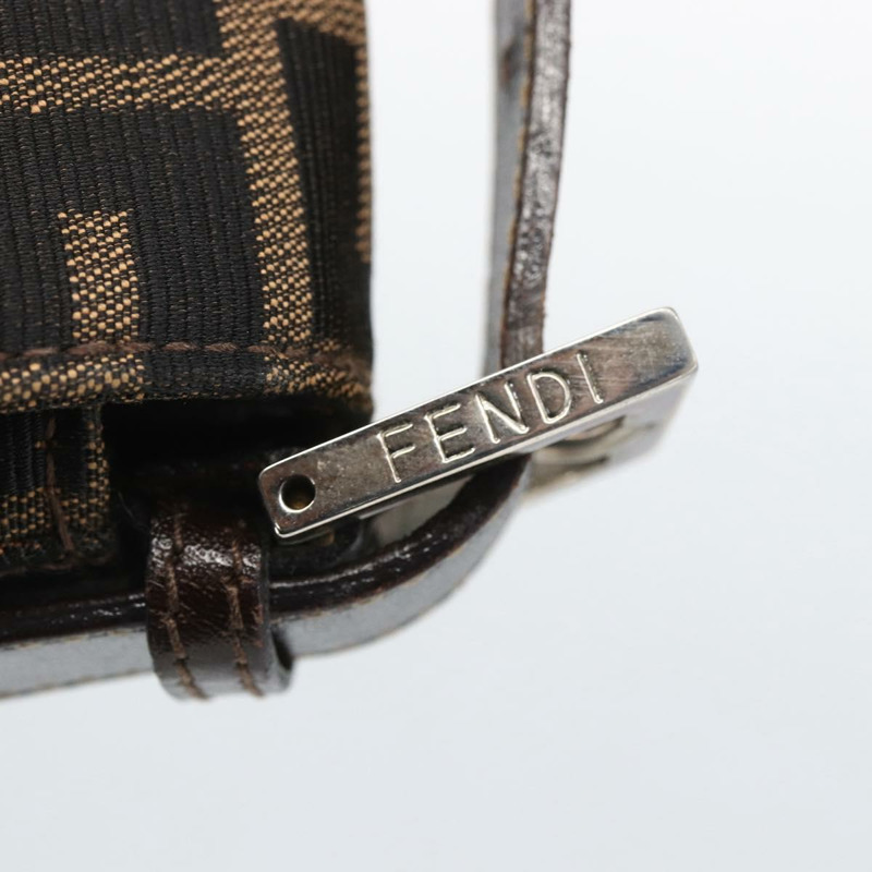 【日本直送】FENDI Zucca帆布Mamma Baguette單肩包 黑色棕色 正品 tb1254V-8