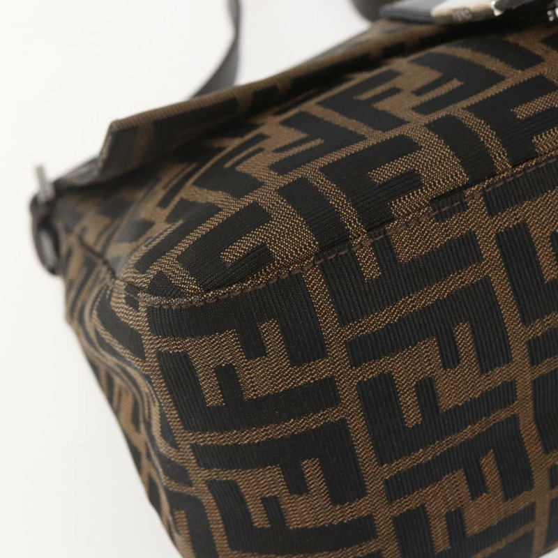 【日本直送】FENDI Zucca帆布Mamma Baguette單肩包 黑色棕色 正品 tb1254V-14