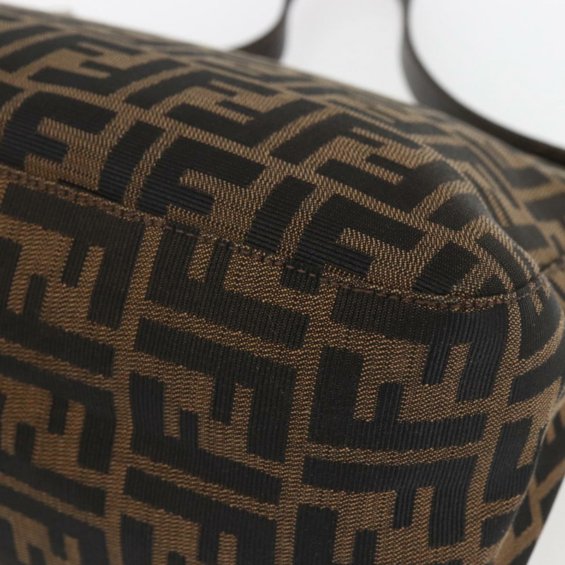 【日本直送】FENDI Zucca帆布Mamma Baguette單肩包 黑色棕色 正品 tb1254V-15