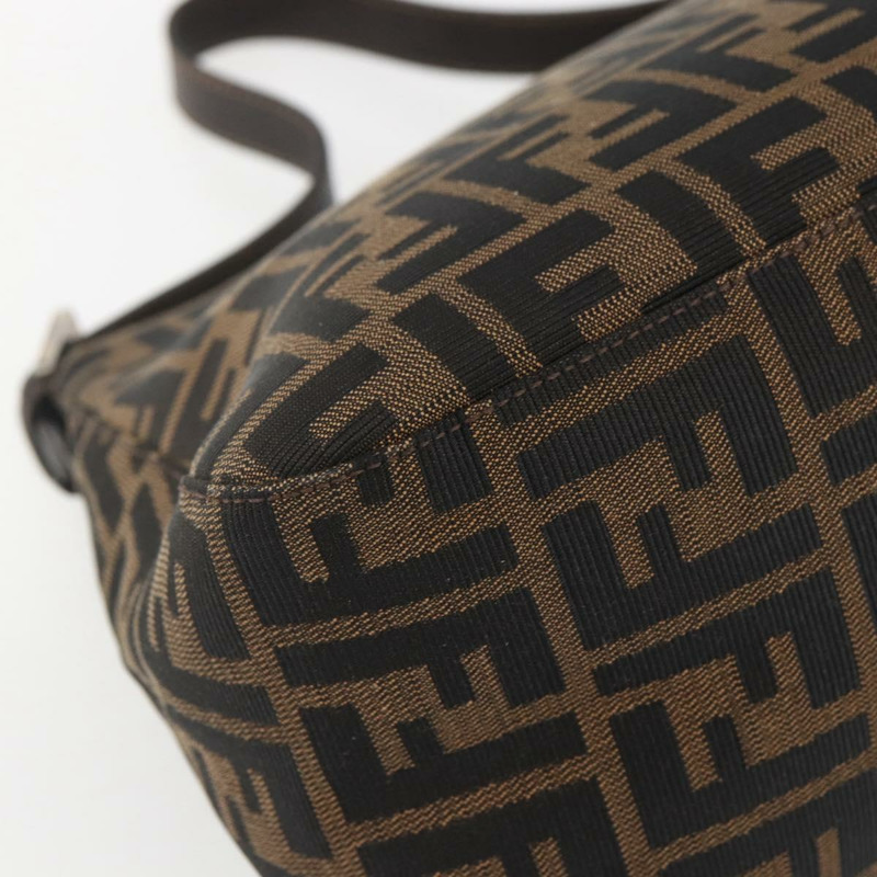 【日本直送】FENDI Zucca帆布Mamma Baguette單肩包 黑色棕色 正品 tb1254V-16