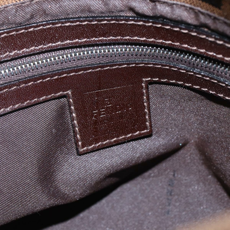 【日本直送】FENDI Zucca帆布Mamma Baguette單肩包 黑色棕色 正品 tb1254V-17