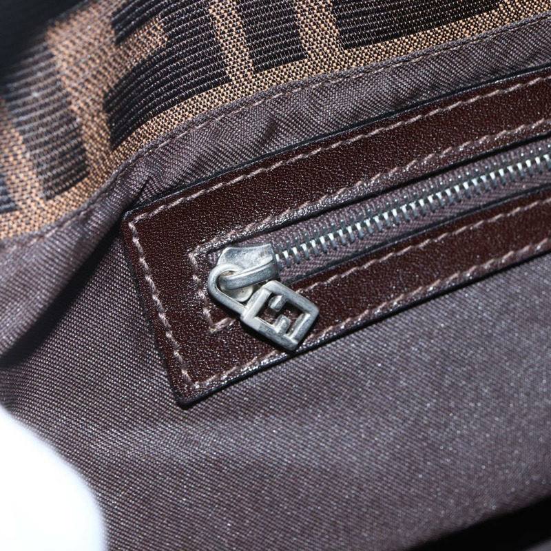 【日本直送】FENDI Zucca帆布Mamma Baguette單肩包 黑色棕色 正品 tb1254V-18