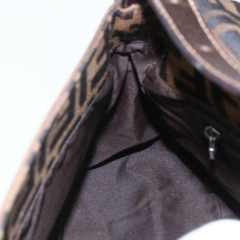 【日本直送】FENDI Zucca帆布Mamma Baguette單肩包 黑色棕色 正品 tb1254V-20