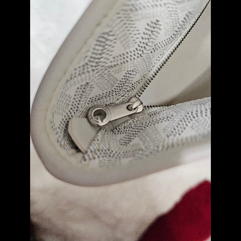 白色Goyard Artois PM 小號拉鍊肩背托特包 黃色蝴蝶Logo-3