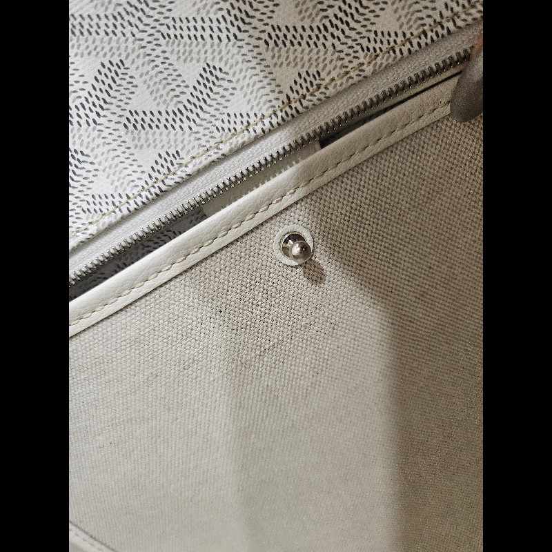 白色Goyard Artois PM 小號拉鍊肩背托特包 黃色蝴蝶Logo-5