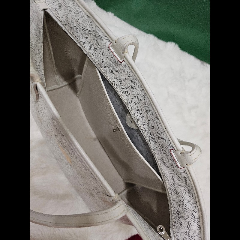 白色Goyard Artois PM 小號拉鍊肩背托特包 黃色蝴蝶Logo-6