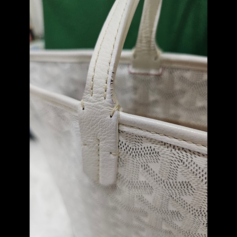 白色Goyard Artois PM 小號拉鍊肩背托特包 黃色蝴蝶Logo-11