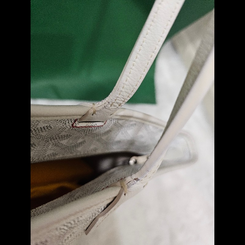 白色Goyard Artois PM 小號拉鍊肩背托特包 黃色蝴蝶Logo-12