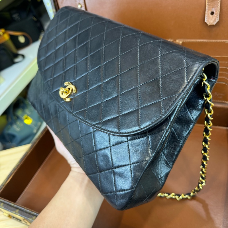 上架中🔑Chanel Vintage黑羊皮信封鏈包♠️罕見款-3