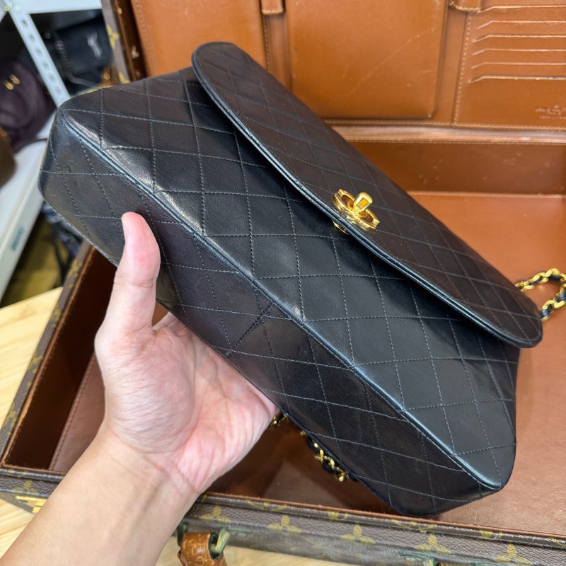 上架中🔑Chanel Vintage黑羊皮信封鏈包♠️罕見款-6