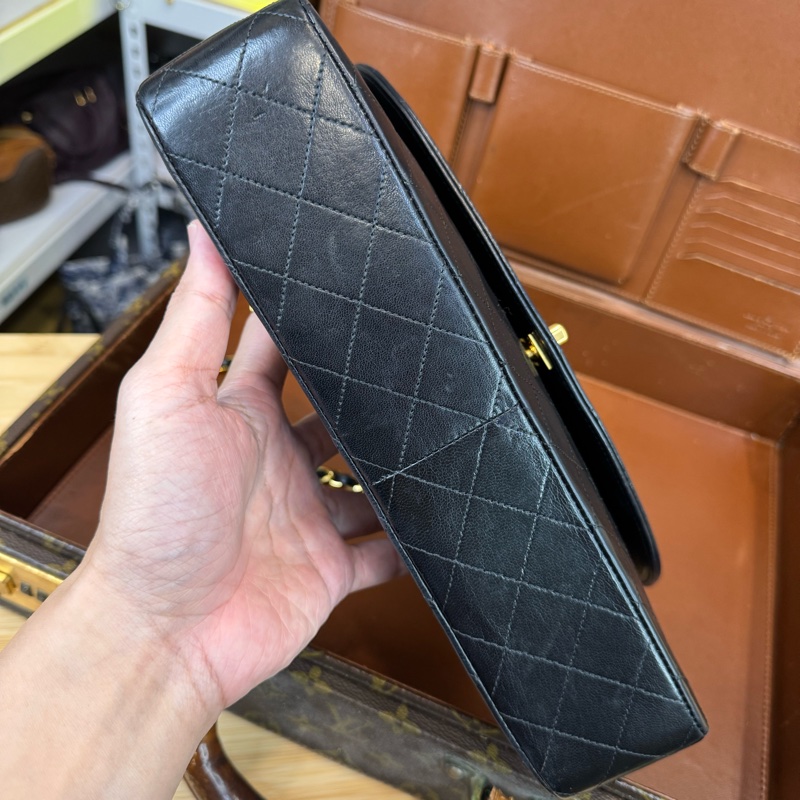 上架中🔑Chanel Vintage黑羊皮信封鏈包♠️罕見款-8