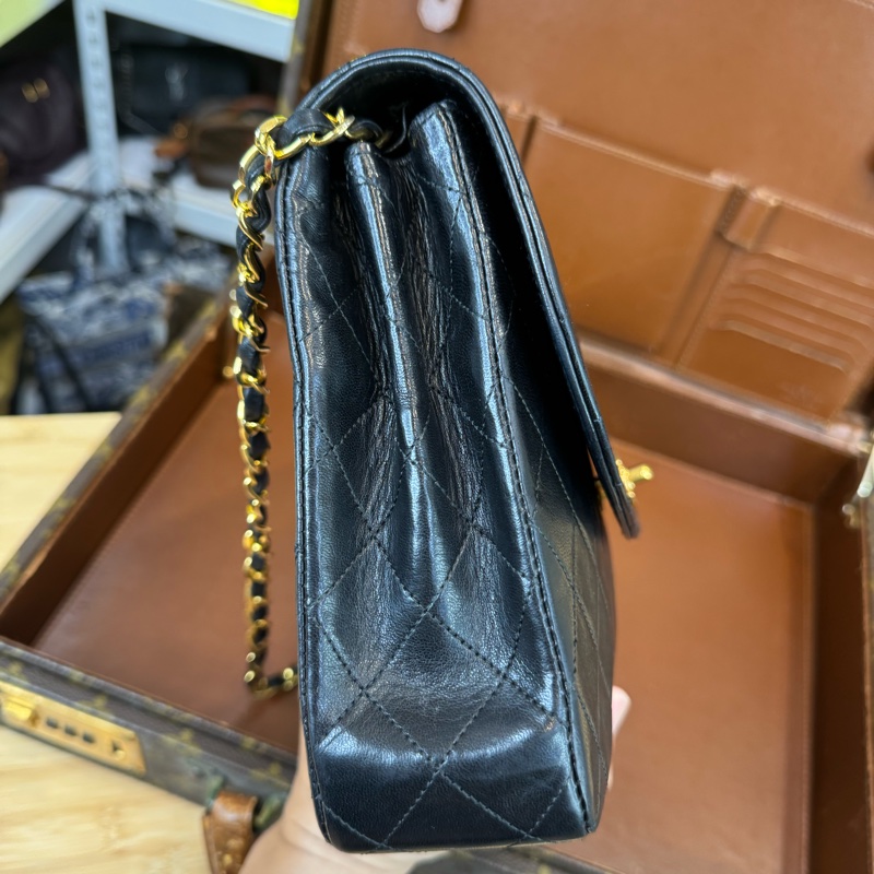 上架中🔑Chanel Vintage黑羊皮信封鏈包♠️罕見款-9