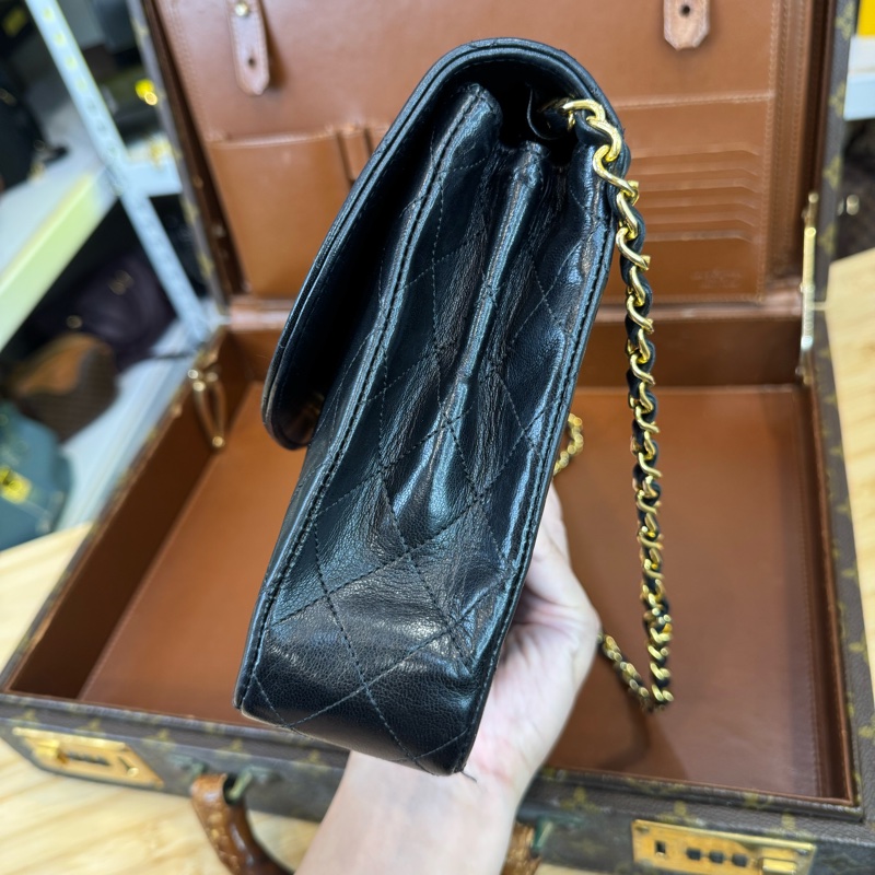 上架中🔑Chanel Vintage黑羊皮信封鏈包♠️罕見款-10