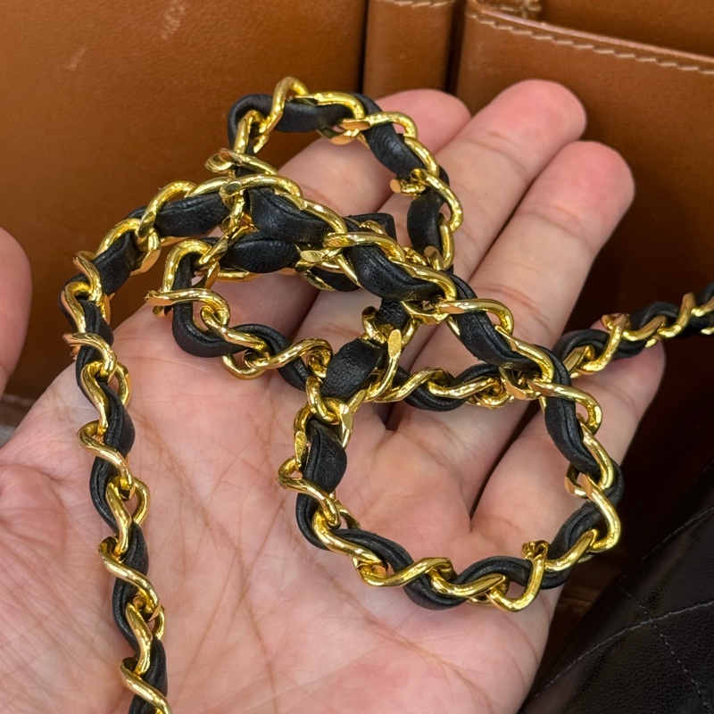上架中🔑Chanel Vintage黑羊皮信封鏈包♠️罕見款-14