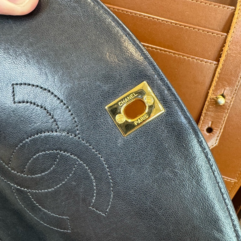 上架中🔑Chanel Vintage黑羊皮信封鏈包♠️罕見款-16