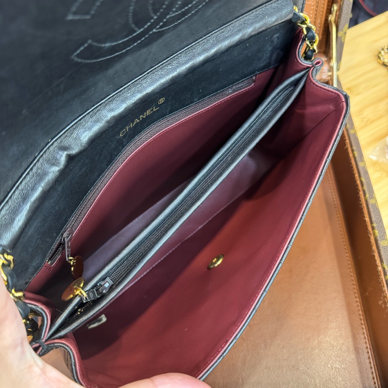 上架中🔑Chanel Vintage黑羊皮信封鏈包♠️罕見款-18