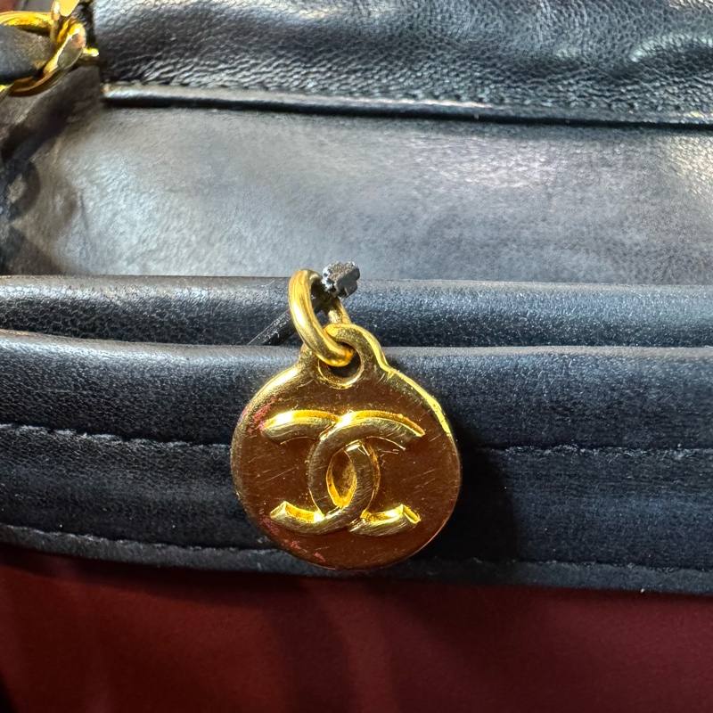 上架中🔑Chanel Vintage黑羊皮信封鏈包♠️罕見款-19