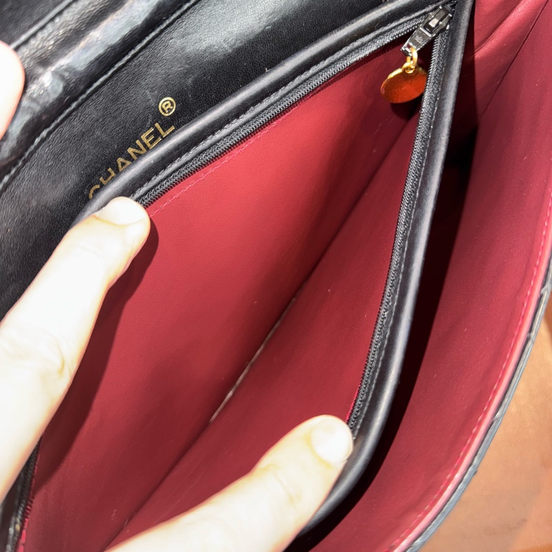 上架中🔑Chanel Vintage黑羊皮信封鏈包♠️罕見款-20