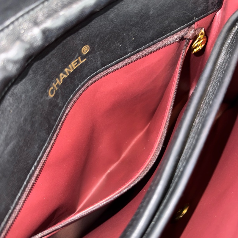 上架中🔑Chanel Vintage黑羊皮信封鏈包♠️罕見款-21