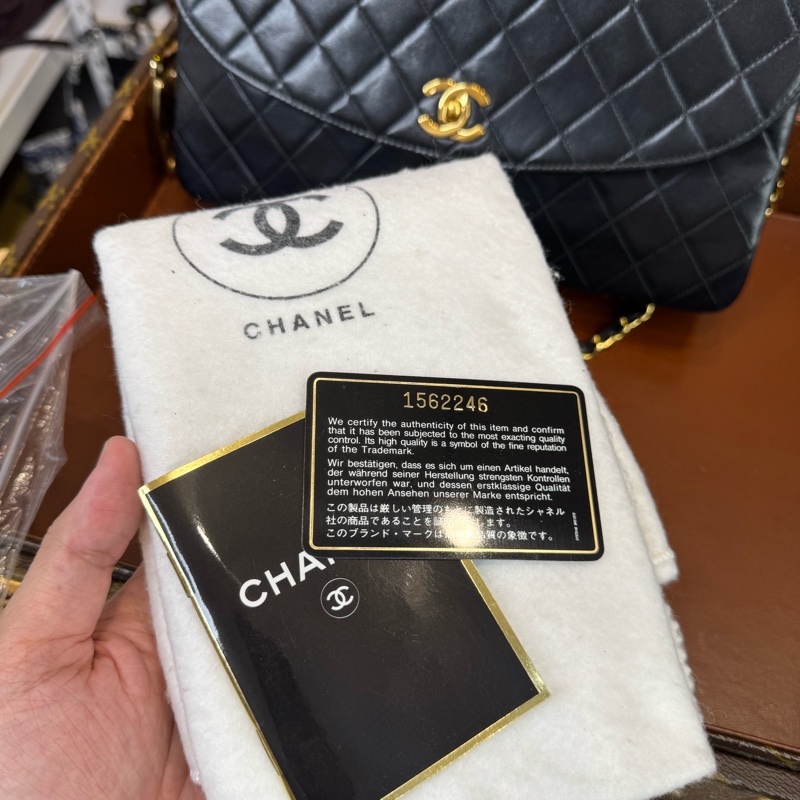 上架中🔑Chanel Vintage黑羊皮信封鏈包♠️罕見款-22