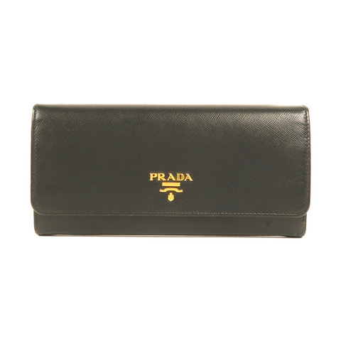 PRADA 牛皮皮革Long Wallet金扣長錢包