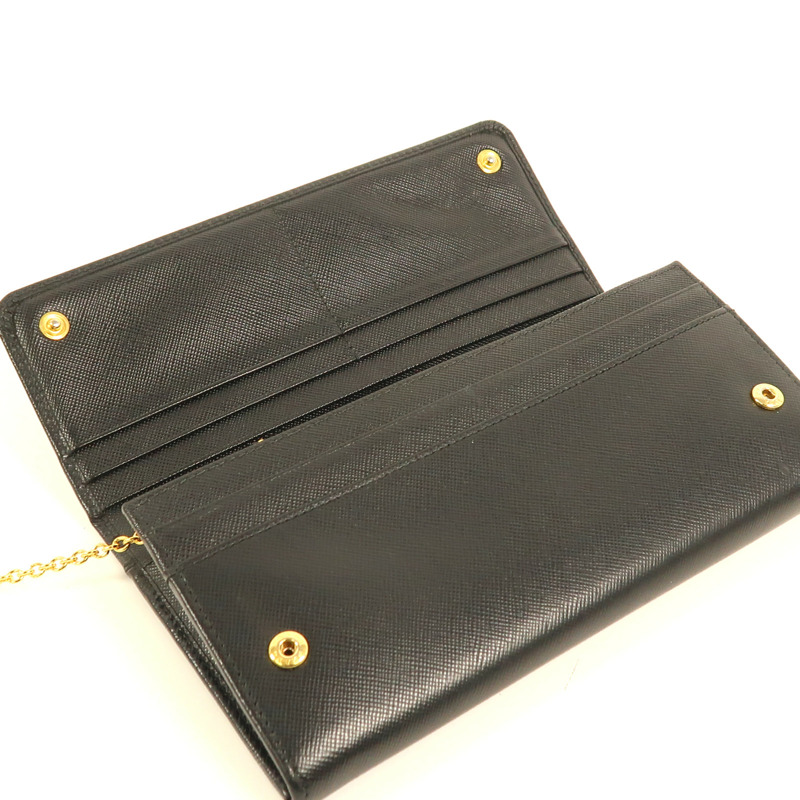PRADA 牛皮皮革Long Wallet金扣長錢包-4