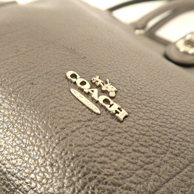 COACH 牛皮皮革Mercer Satchel 30銀扣手挽肩背兩用袋-7