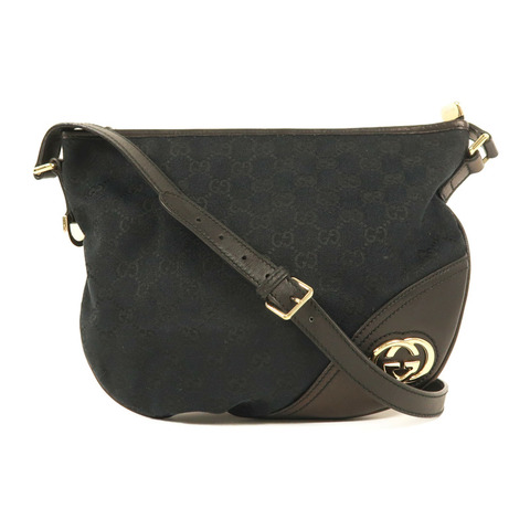 GUCCI 帆布Shoulder Bag金扣肩背袋