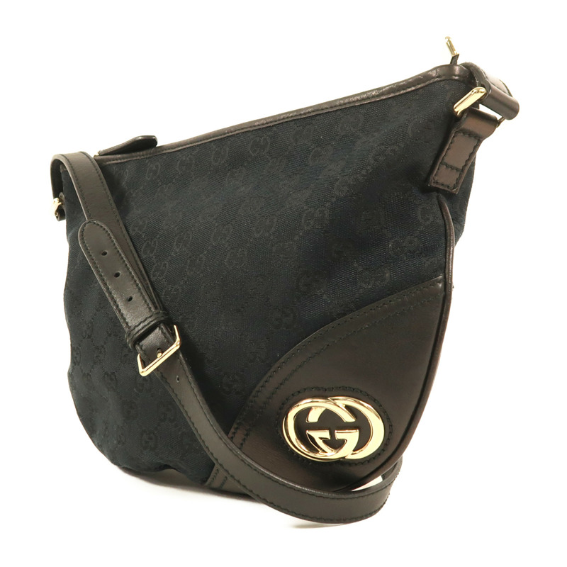 GUCCI 帆布Shoulder Bag金扣肩背袋-2