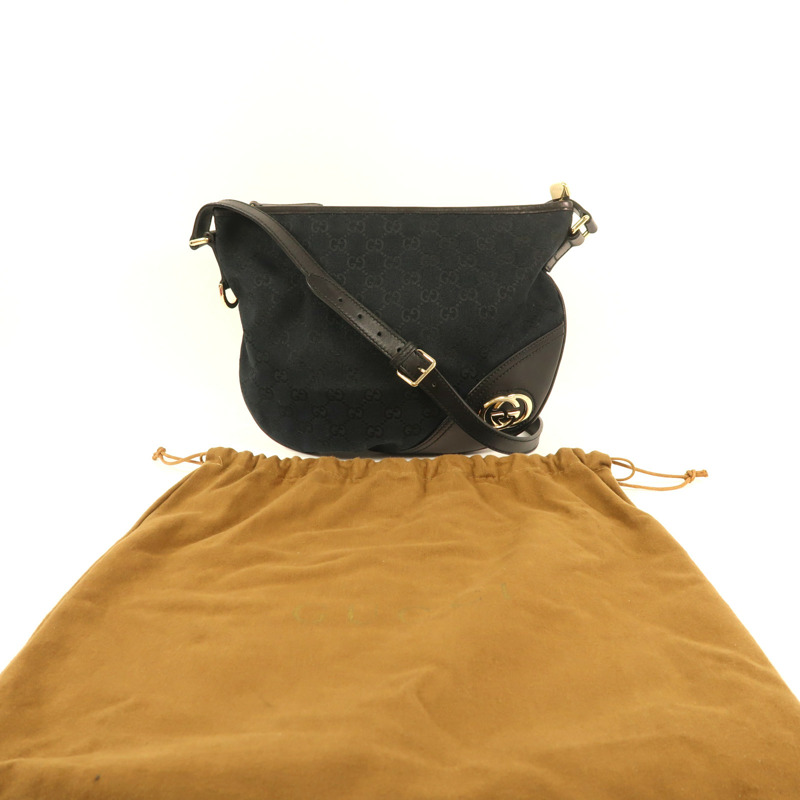 GUCCI 帆布Shoulder Bag金扣肩背袋-8