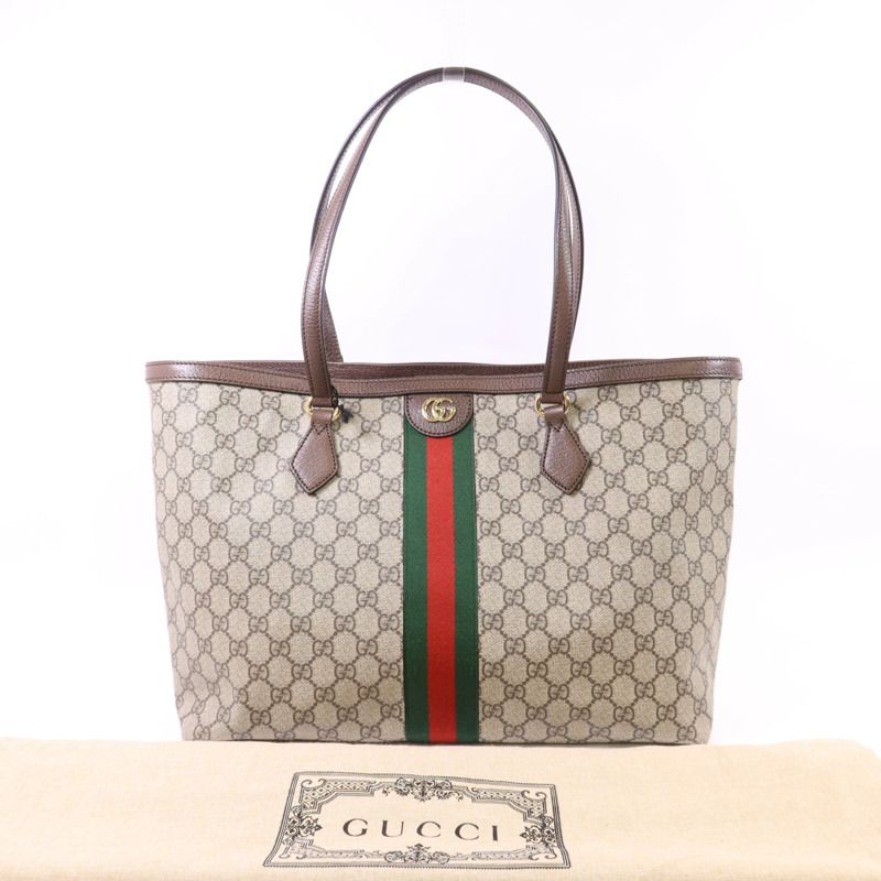 GUCCI 塗層帆布Ophidia Tote Bag Large金扣手挽袋-15