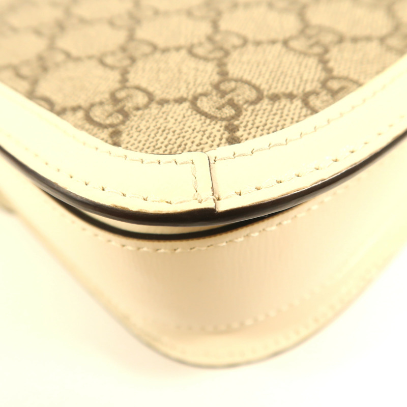 GUCCI 塗層帆布Horsebit 1955金扣肩背袋-12