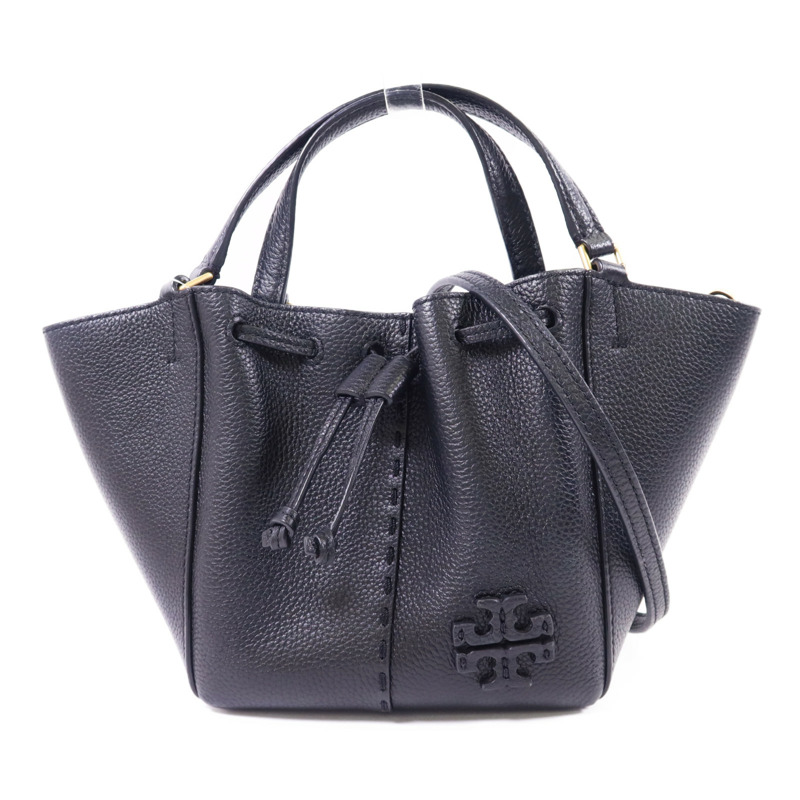 Tory Burch 牛皮皮革Bucket Bag金扣手挽肩背兩用袋-0