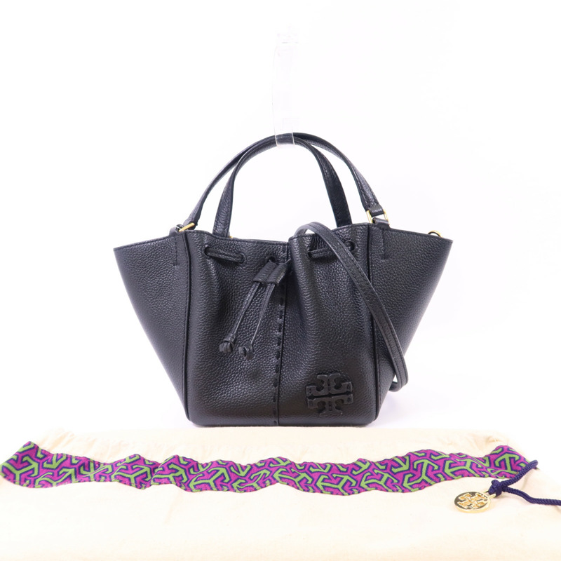 Tory Burch 牛皮皮革Bucket Bag金扣手挽肩背兩用袋-17