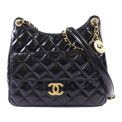 CHANEL 牛皮皮革23B Hobo Bag金扣鏈帶肩背袋