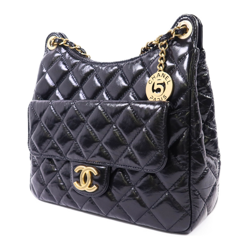 CHANEL 牛皮皮革23B Hobo Bag金扣鏈帶肩背袋-2