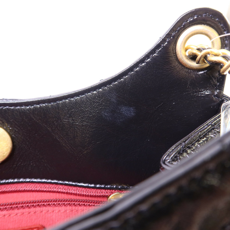 CHANEL 牛皮皮革23B Hobo Bag金扣鏈帶肩背袋-17