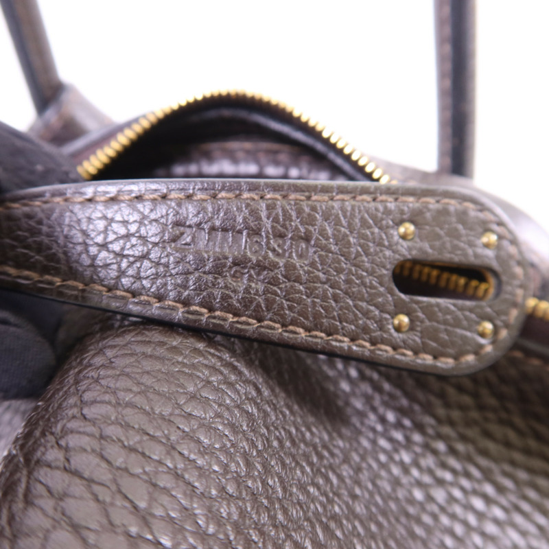 HERMES Clemence皮革Lindy 26金扣手挽肩背兩用袋Ebene-7