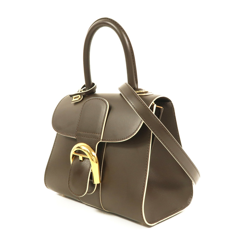 Delvaux 牛皮皮革Brillant Mini金扣手挽肩背兩用袋-2
