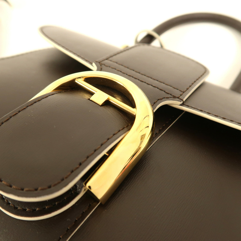 Delvaux 牛皮皮革Brillant Mini金扣手挽肩背兩用袋-9