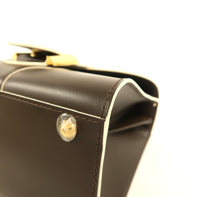 Delvaux 牛皮皮革Brillant Mini金扣手挽肩背兩用袋-13