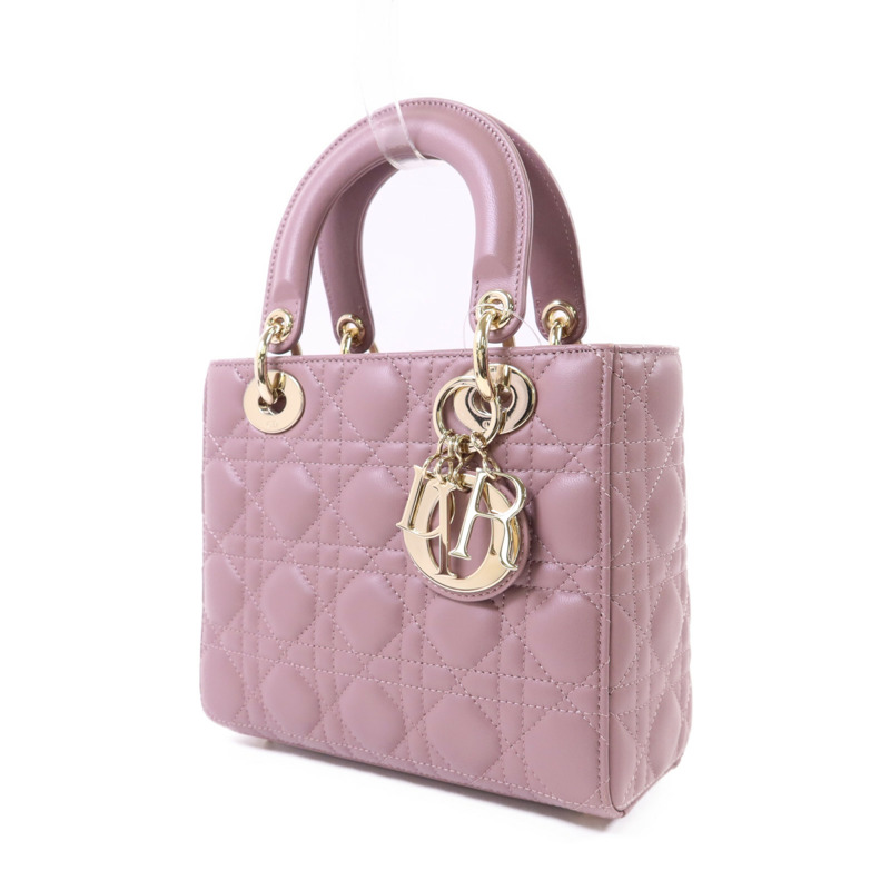 Dior 羊皮皮革Lady Dior金扣手挽肩背兩用袋-2