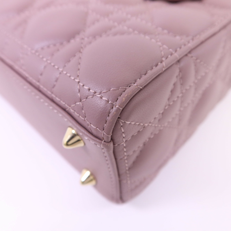 Dior 羊皮皮革Lady Dior金扣手挽肩背兩用袋-10