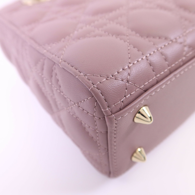 Dior 羊皮皮革Lady Dior金扣手挽肩背兩用袋-11