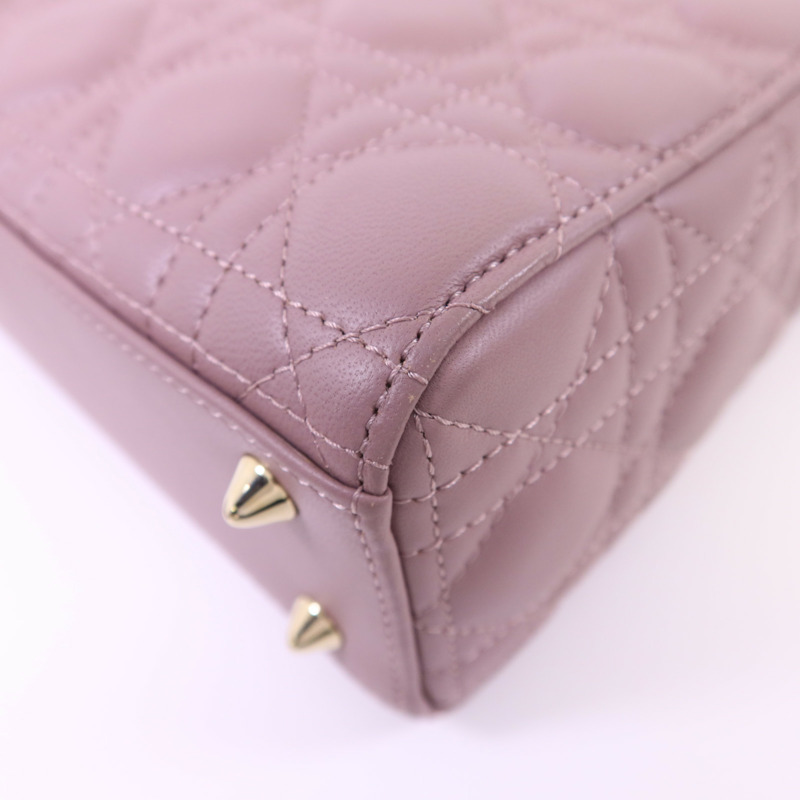 Dior 羊皮皮革Lady Dior金扣手挽肩背兩用袋-12