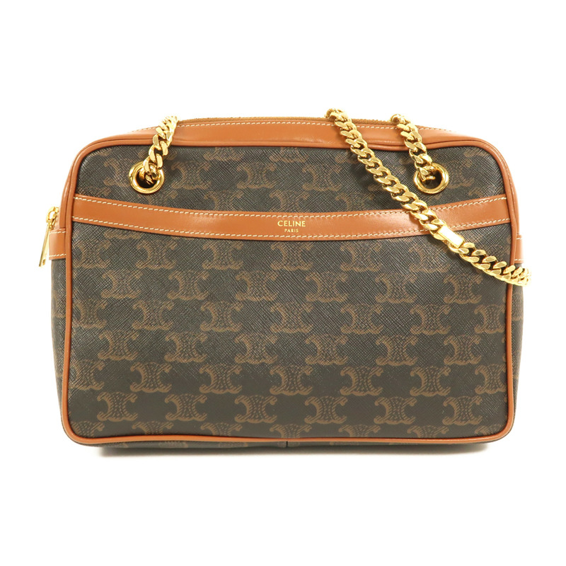 CELINE 塗層帆布Small Patapans金扣鏈帶肩背袋-0