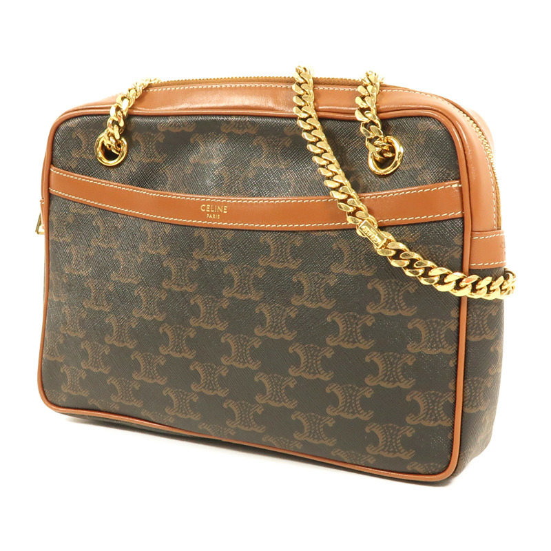 CELINE 塗層帆布Small Patapans金扣鏈帶肩背袋-2