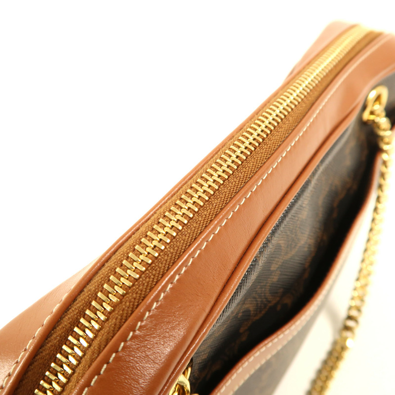 CELINE 塗層帆布Small Patapans金扣鏈帶肩背袋-14