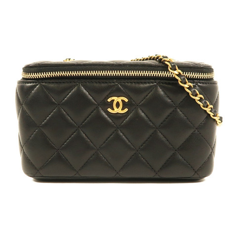 CHANEL 羊皮皮革Vanity Case金扣鏈帶肩背袋